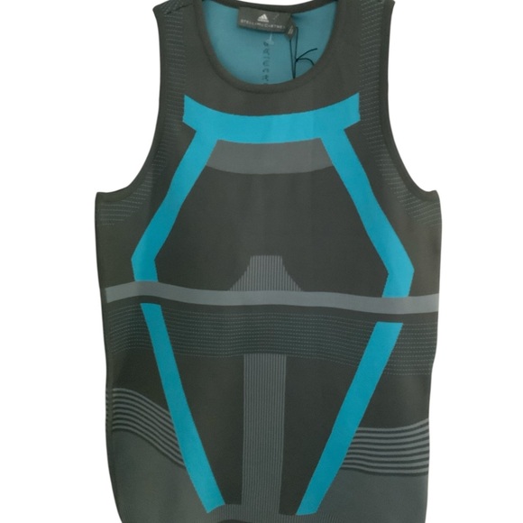 ADIDAS BY STELLA MCCARTNEY Women’s Run PK Tank  L Gray/Blue MSRP $90 - Picture 1 of 4